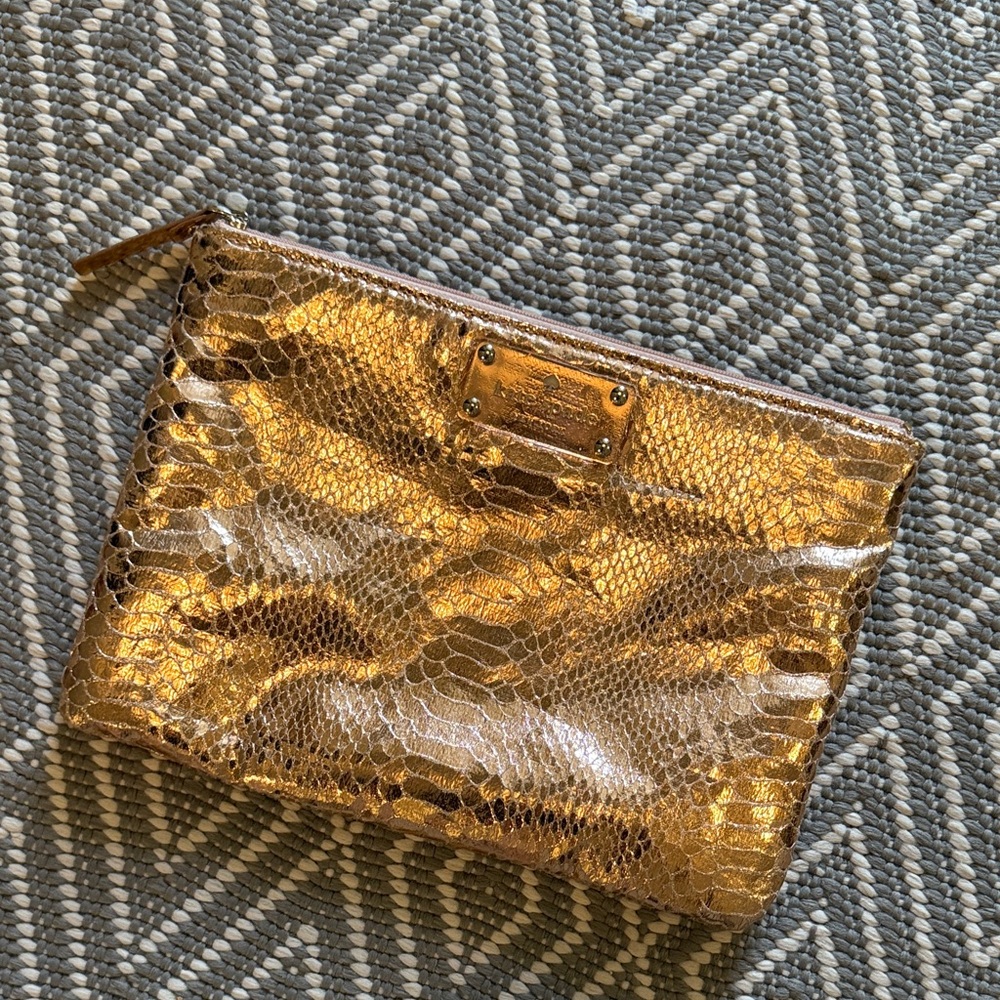 Kate Spade Gold Snakeskin Clutch